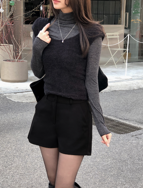 BR Layered Wave Turtle Neck T-shirt (7color)