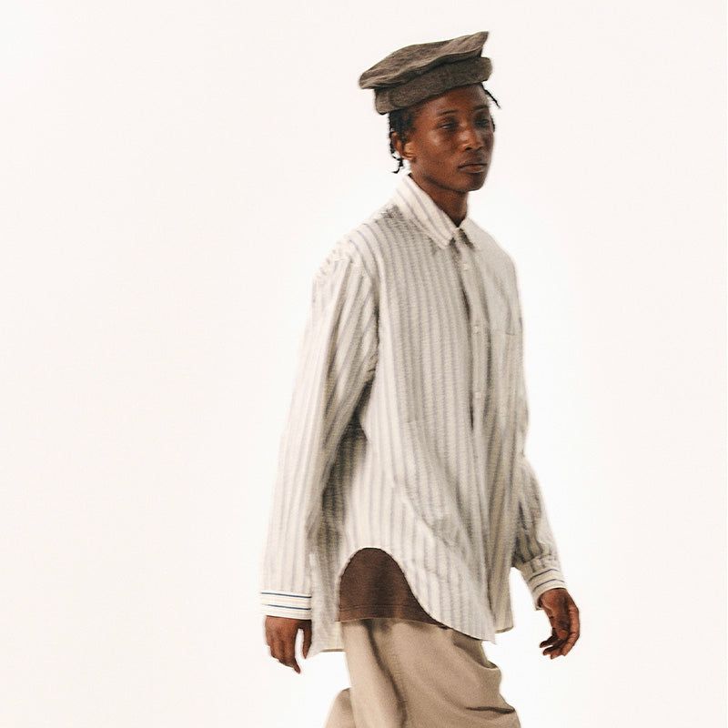 MANUFACTURE BY ATTEMPT（マニュファクチャー・バイ・アテンプト）の「TEXTURED STRIPED SHIRT（Tops）」