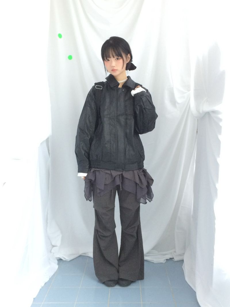 Slim Fit Ribbon Shirring Top