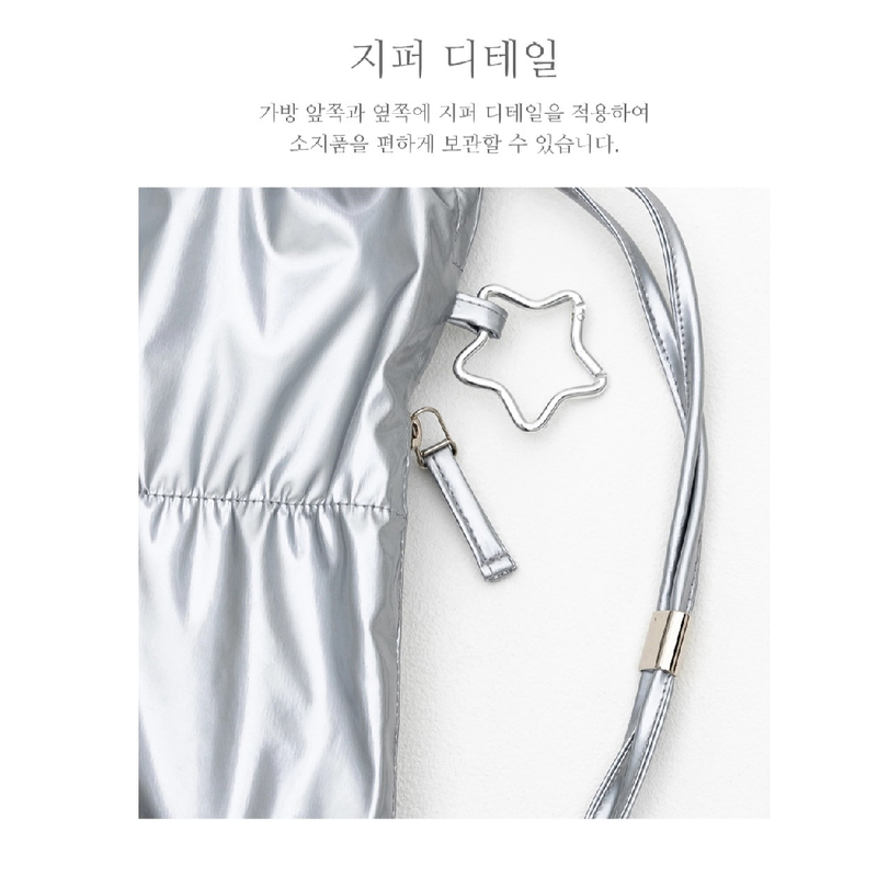 GLOSSY STRING BACK PACK_SILVER
