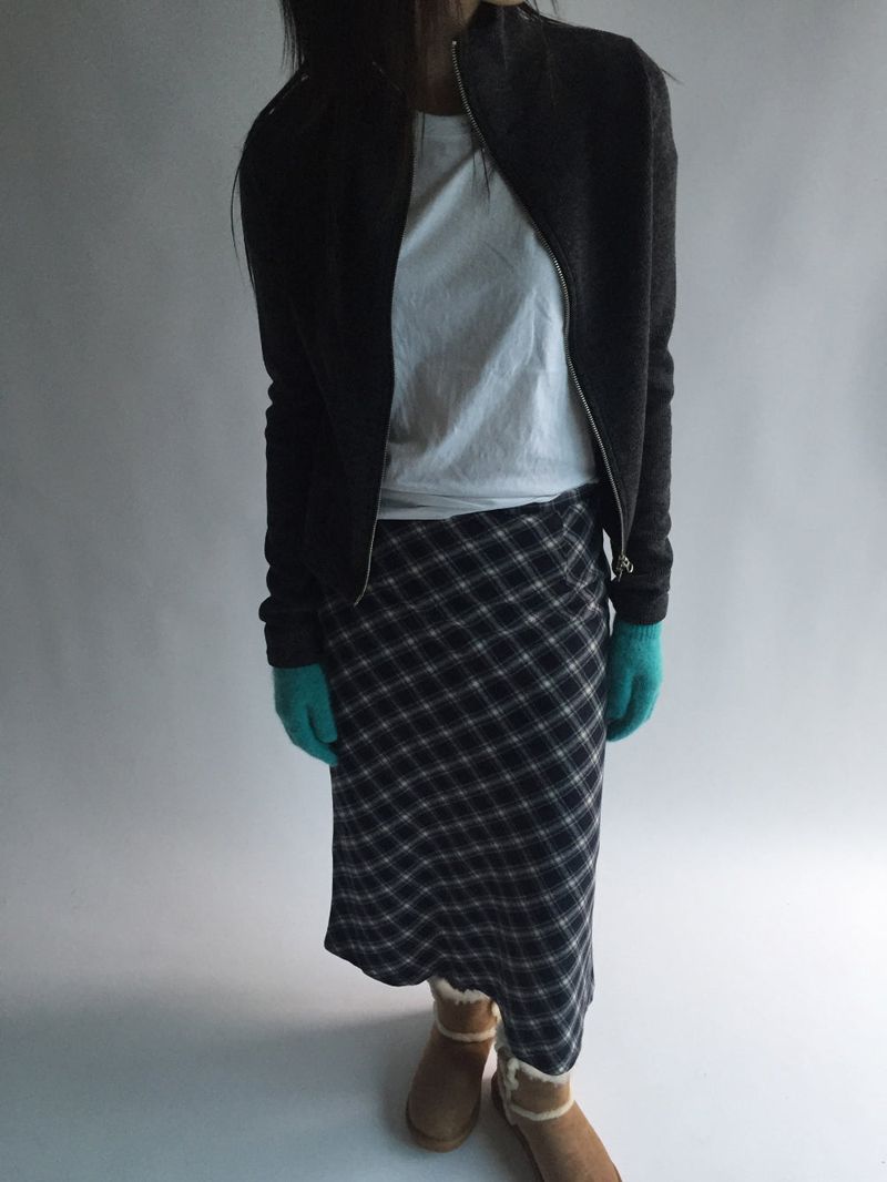 Tencel Vintage Checkered Skirt