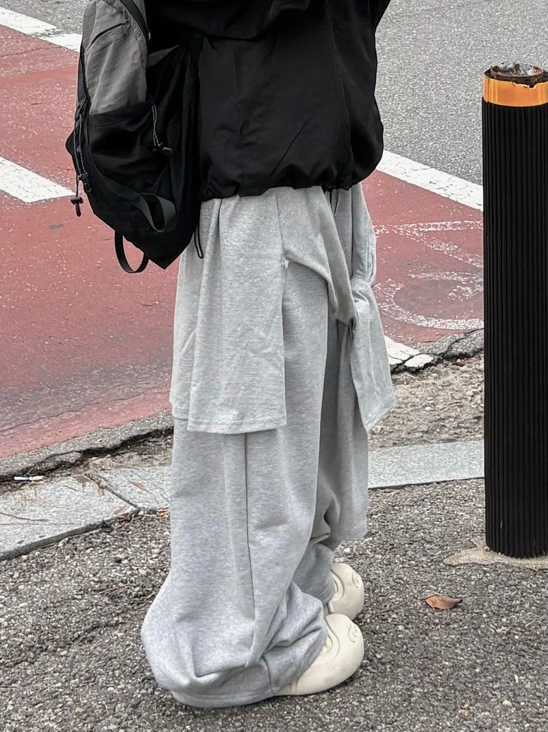 wrap layered balloon sweatpants