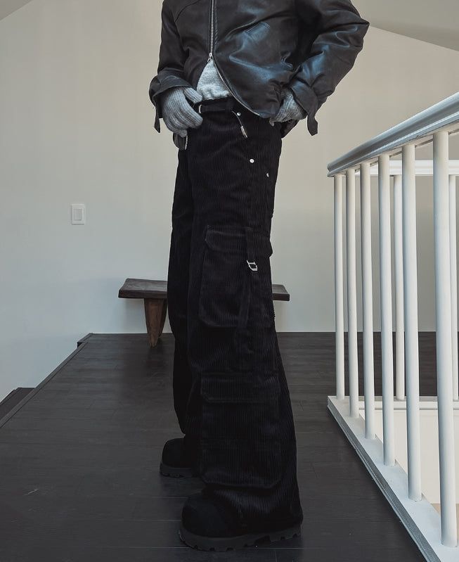 Tex double cargo strap corduroy pants
