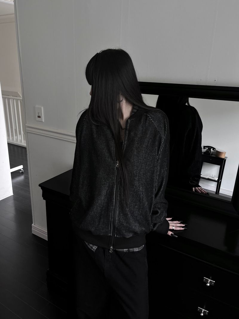 pair wool stripe zip-up (unisex)