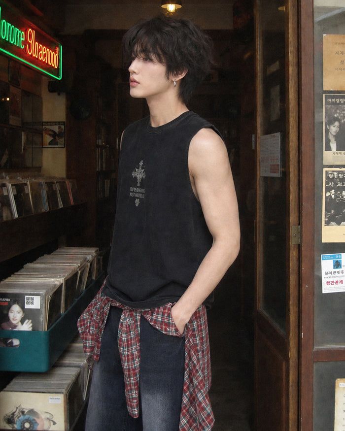 (UNISEX) トリニティ ピグメント ノースリーブ