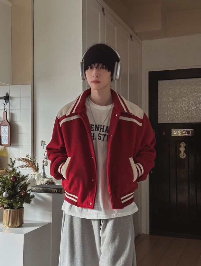 Port Color Matching Varsity Jacket