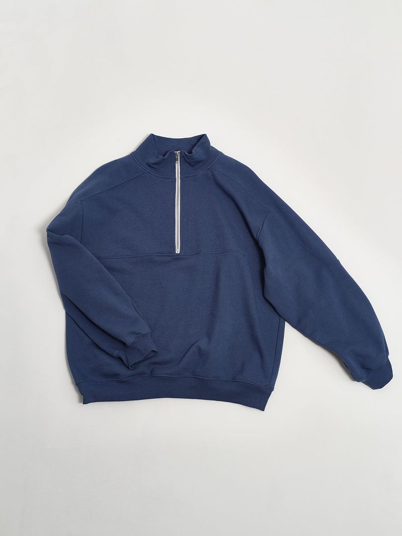 HALF ZIP SWEAT SHIRT BLUE
