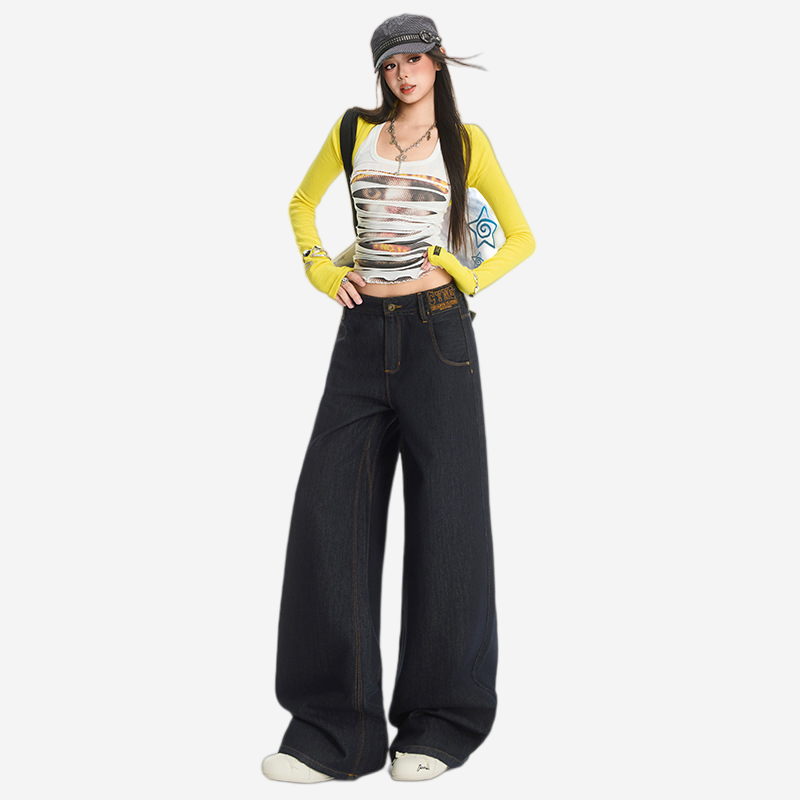 Paris Buckle High-Waist Barrel Denim Jeans
