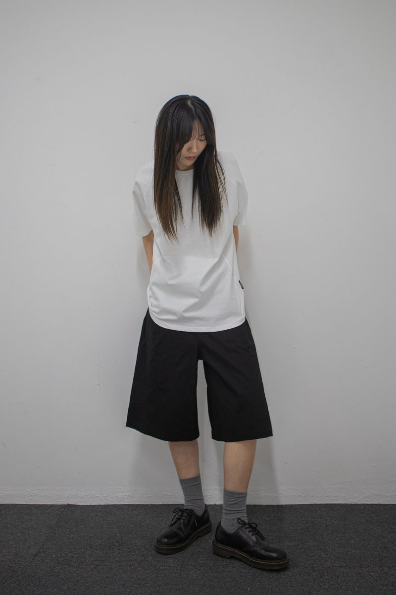 Side Panel Raglan Tee White