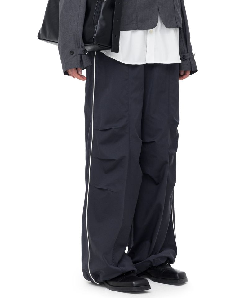 Piping Pin-Tuck Pants (Dark Gary)