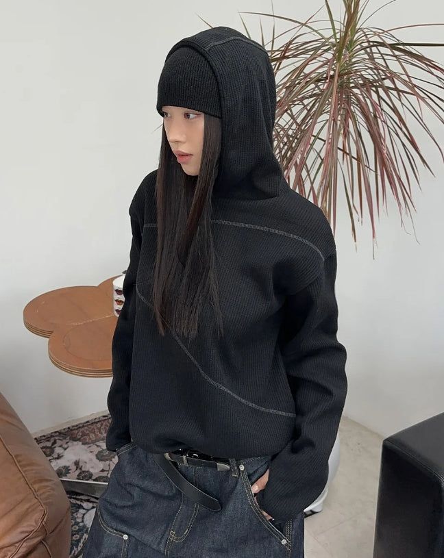 SATIIIZ(サティーズ)の「Creed Stitch Waffle Hoodie(Tops)」