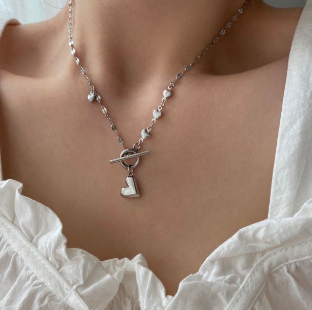 ssgh toggle bar heart two-way necklace