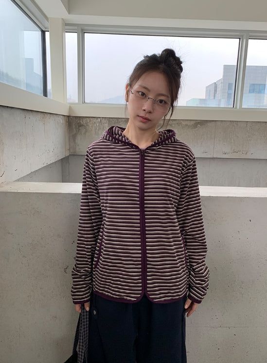 BAON（バオン）の「Leshu Stripe Fleece Zip-Up Jumper（Jackets/Outerwear）」