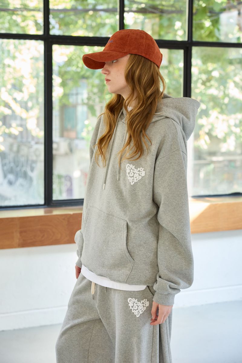 GOODLUCK HEART HOODIE / MELANGE