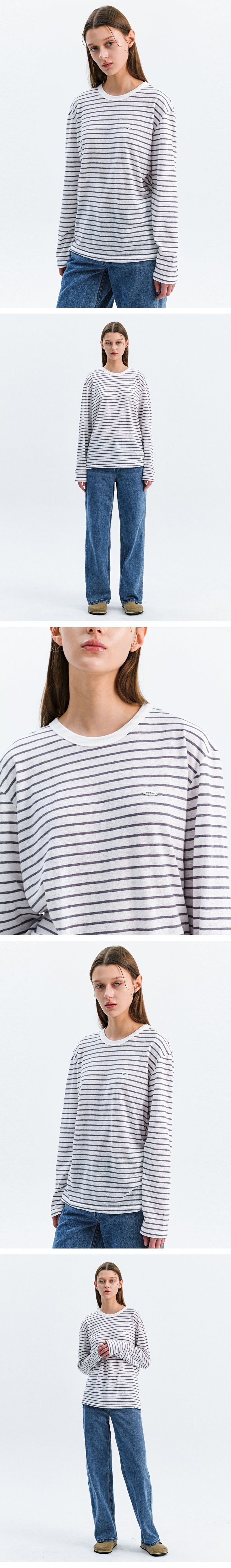 SURFER STRIPE LONG SLEEVE_WHITE