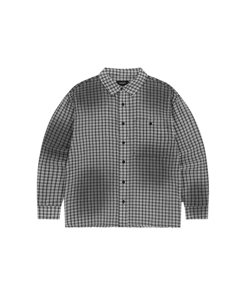 mahagrid(マハグリッド)の「SPRAY DYEING CHECK CROP SHIRT(Tops)」