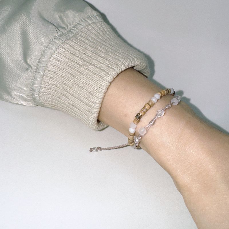 white lotus knot bracelet