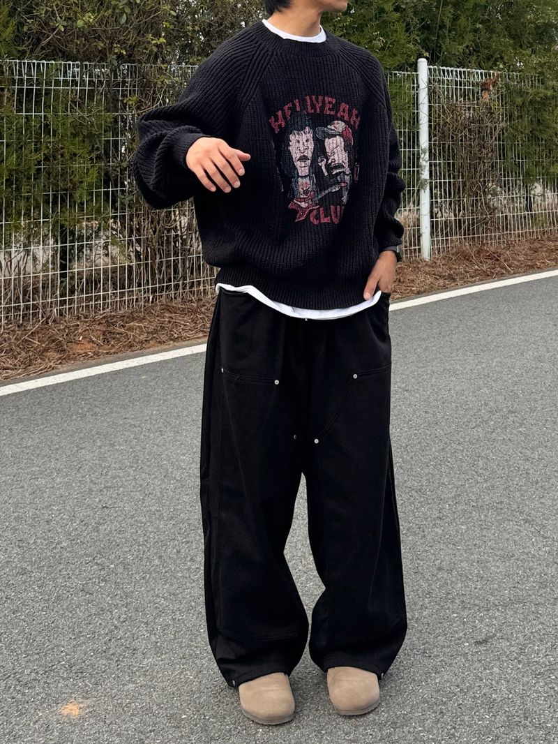 Balloon double knee sweatpants