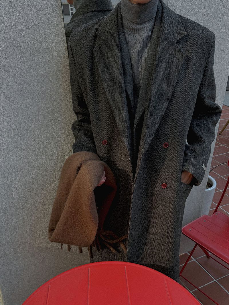 ASCLO Grace Herringbone Wool Coat (2color)