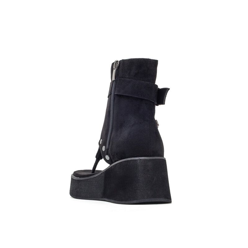 Studded Platform Sandal Boots(Black)