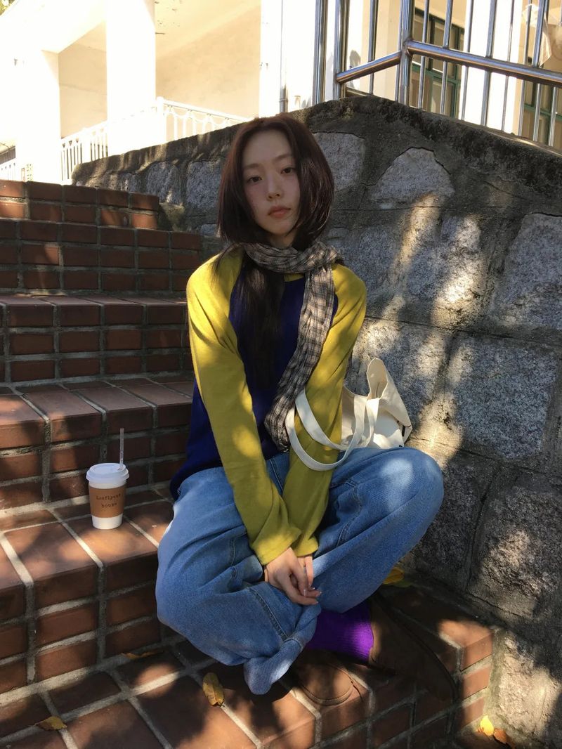 Kiki Pleated Check Scarf (2color)