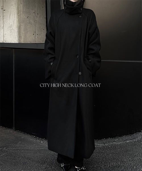 city high neck long coat (2color)