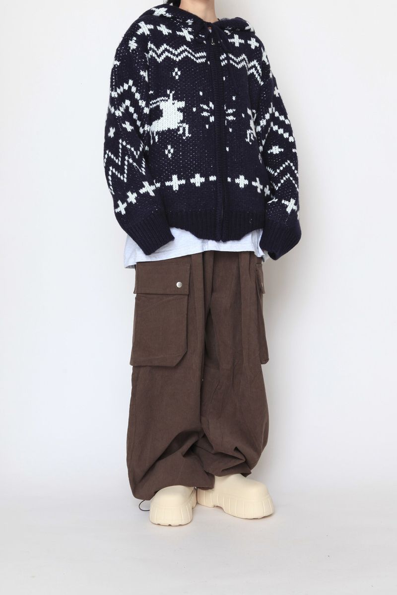 Nordic Knit Hood Zip-Up
