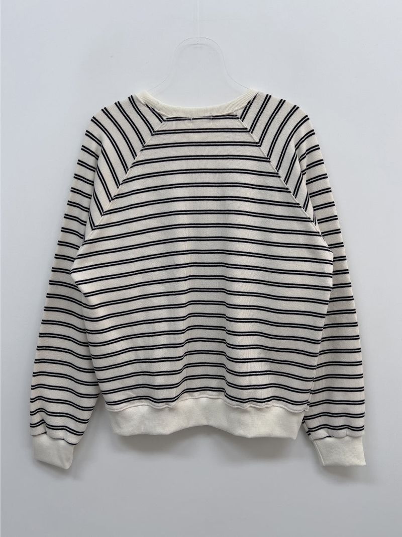 Stripe Raglan Loose Fit Sweatshirt