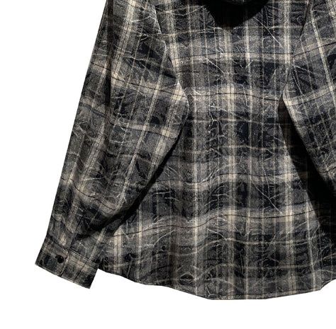 Allen crack check hood shirt