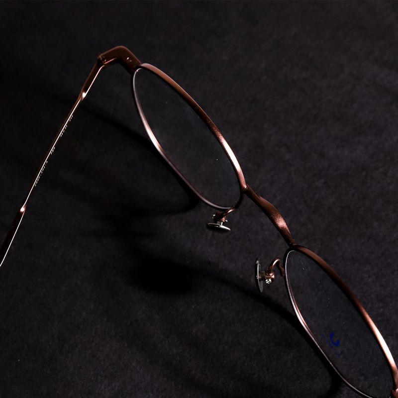 Knouun Round titanium glasses CODE. 101. A PinkBrown