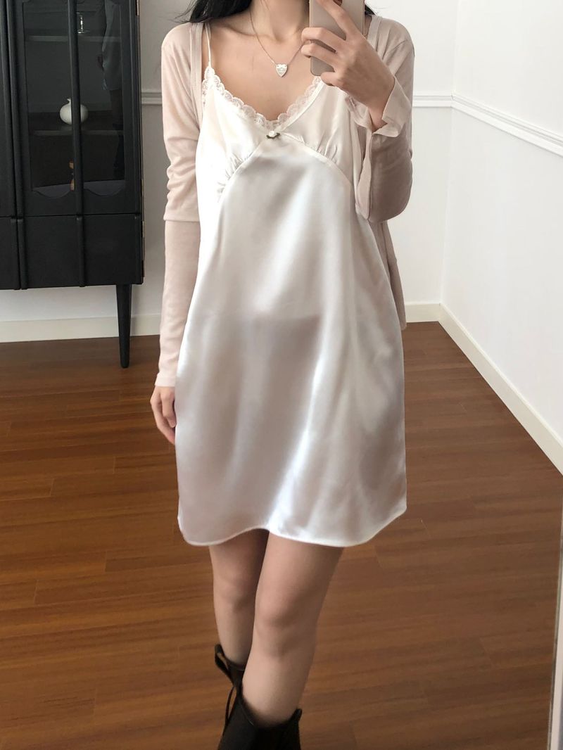 Tencel V-neck cardigan (3 colors)