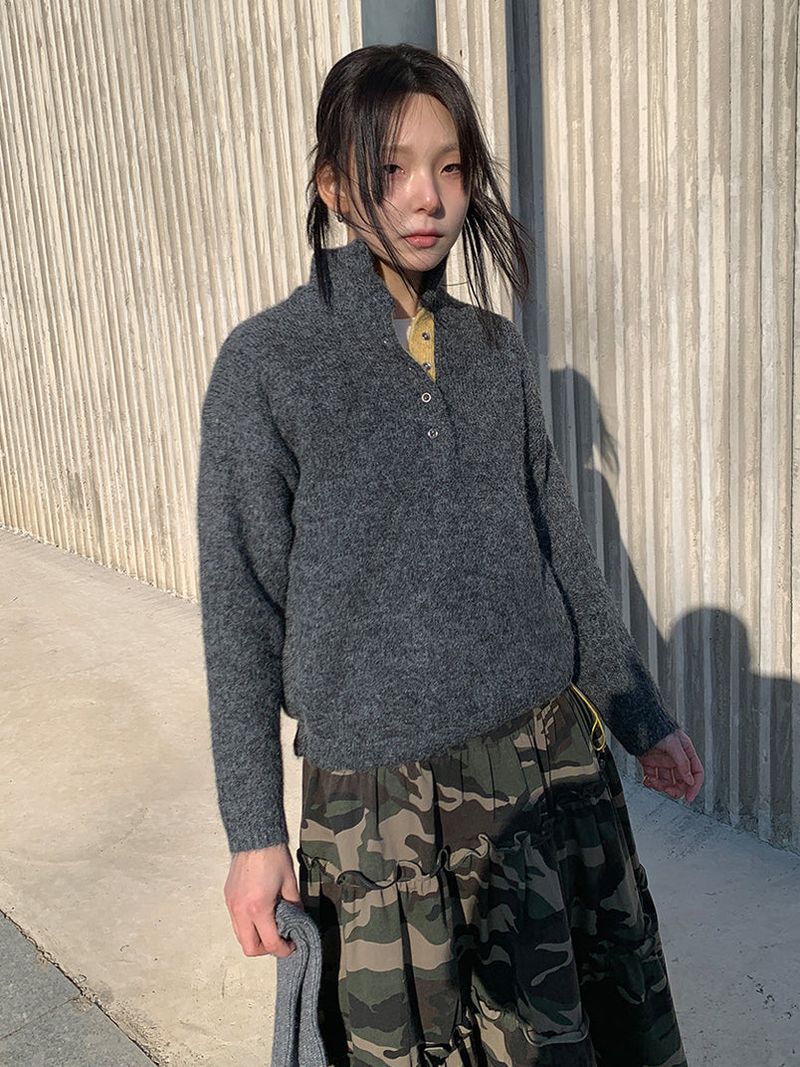 HENLEY ANORAK SWEATER (5C)