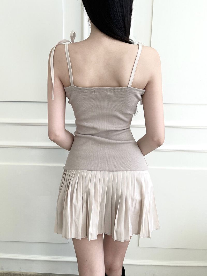 1116. Bella ribbon pleats mini ops (3color)