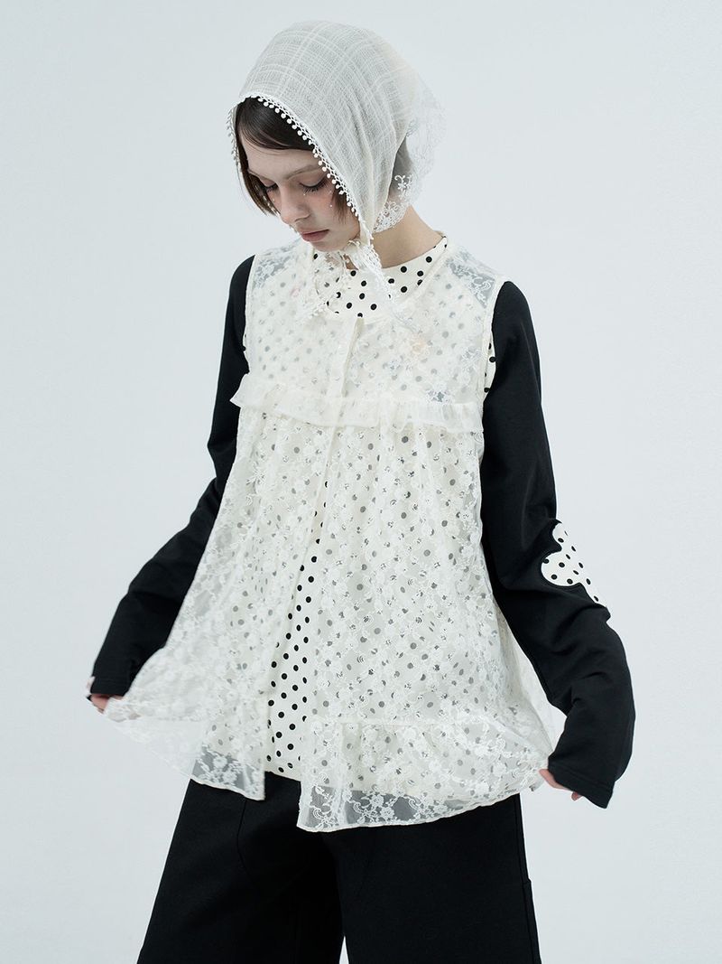 lace ruffle flare shirts