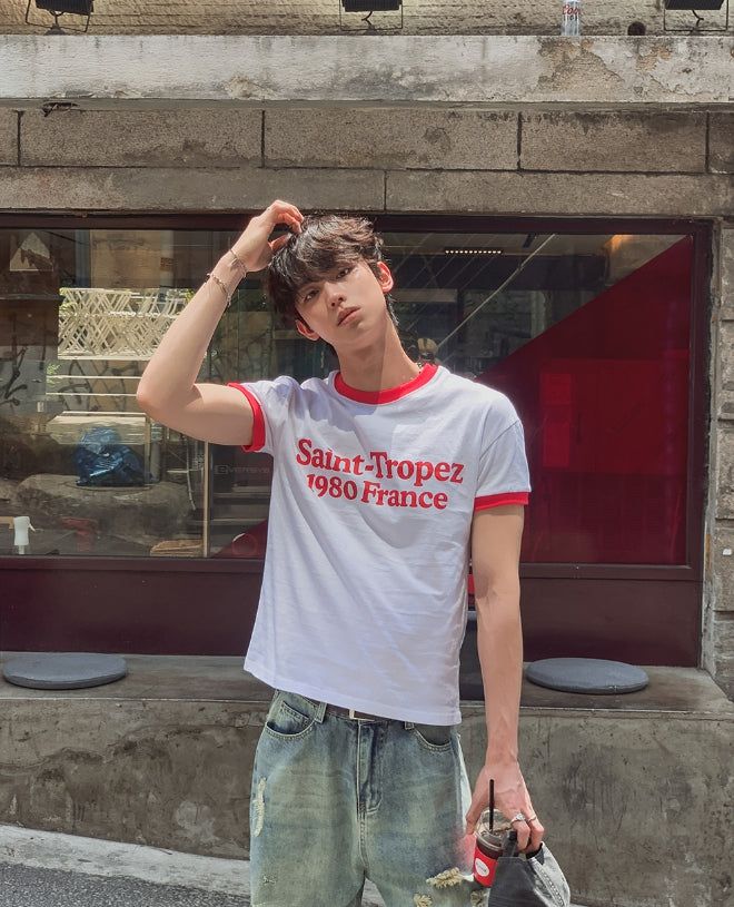 Subard Ringer Printed Short Sleeve T-shirt