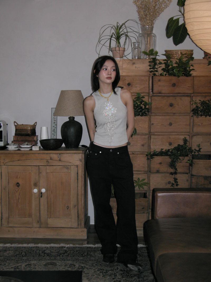 Lotus Sleeveless,Light Gray