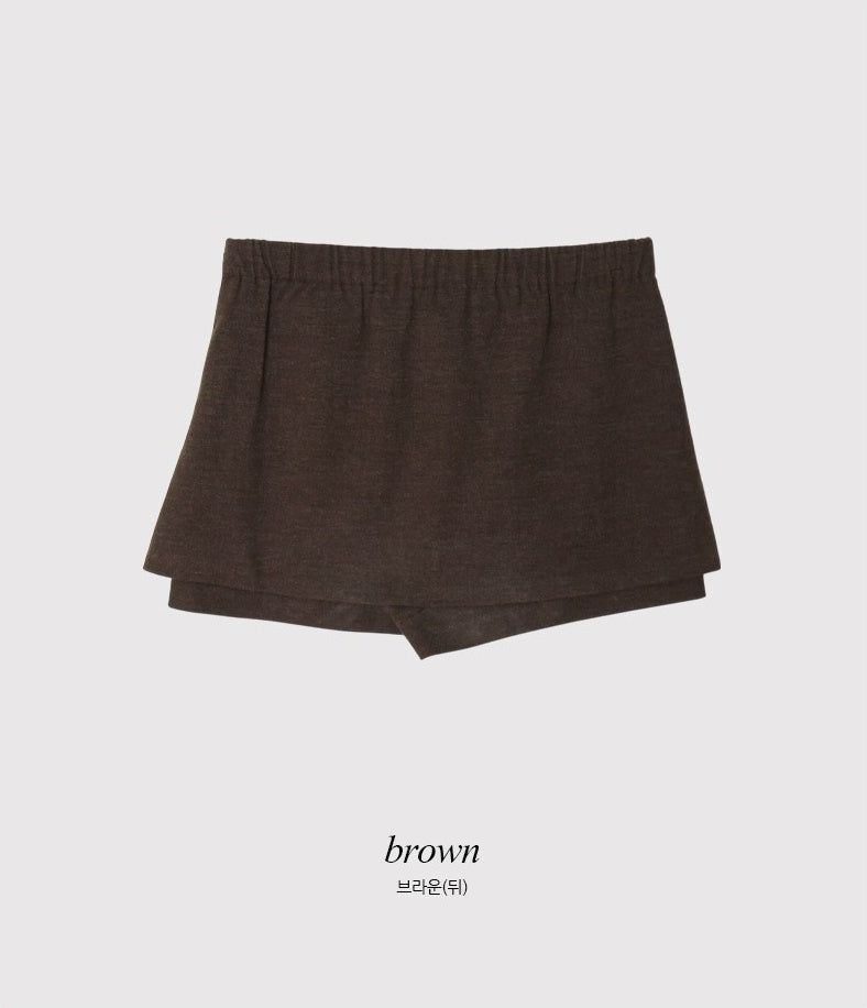 Layered Peach Mini Skirt Pants (2color)