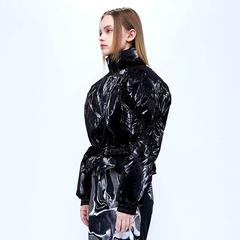 Double Layered Goose Down Jacket _ Glossy Black