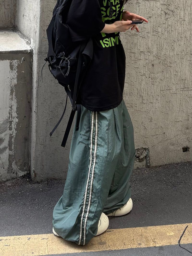 ethnic track nylon pants