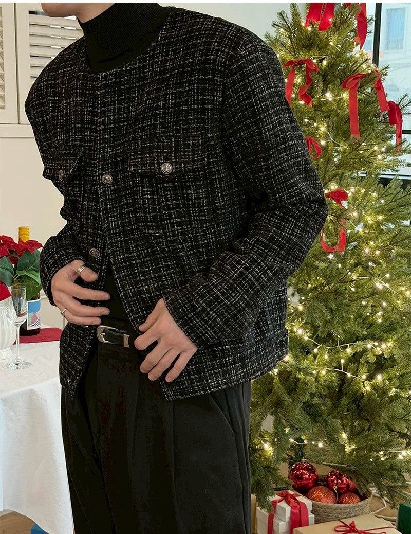 [F/W] Black line tweed jacket(2color)
