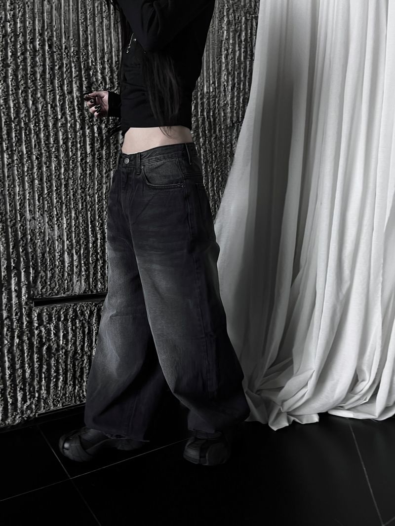 vintage circle fade wide denim