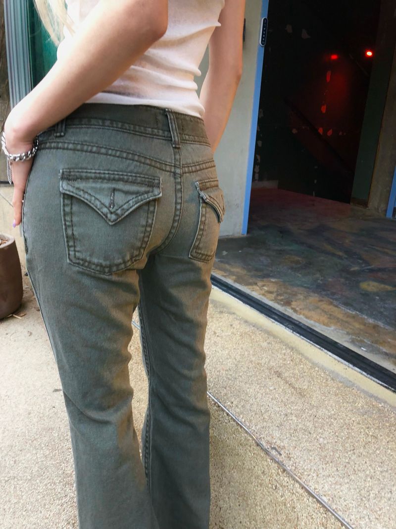 vintage pocket low rise pants