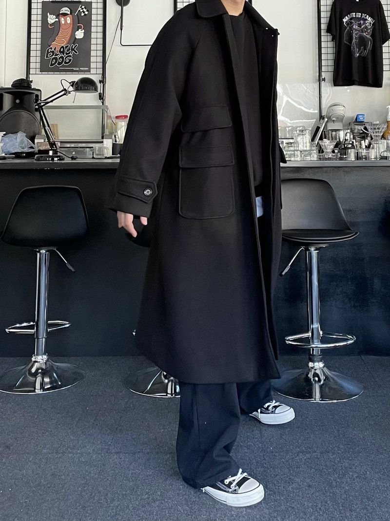 frang double pocket kara wool coat