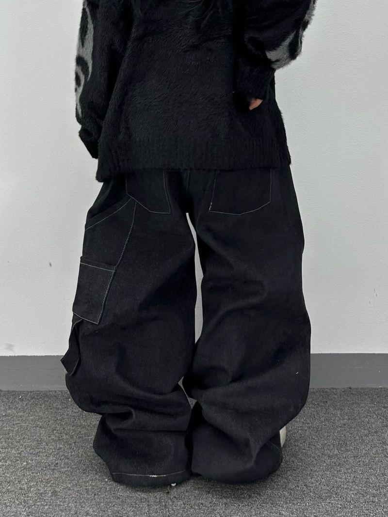 double-knee big denim carpenter pants