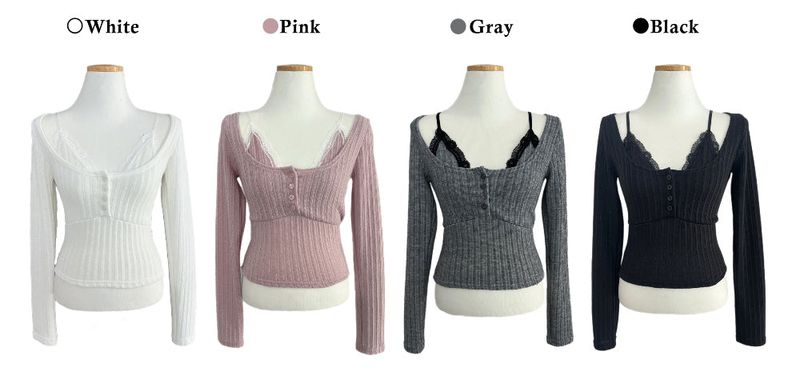 Zia Lace Strap Ribbed Knit 