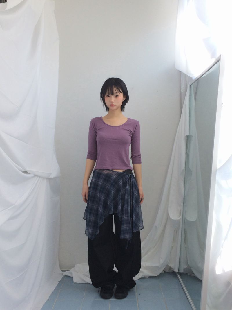 Misty Checkered Layered Skirt