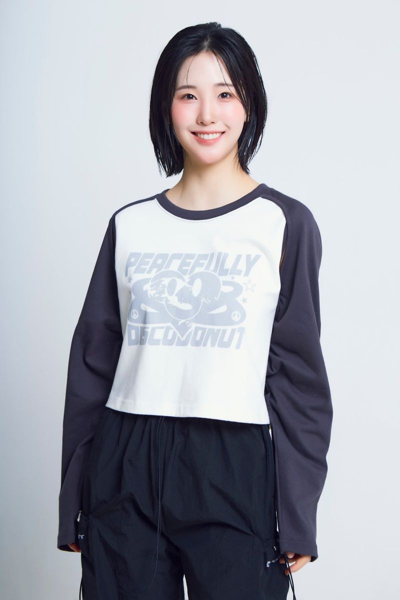 open armhole heart raglan ½T-shirts_charcoal/ivory