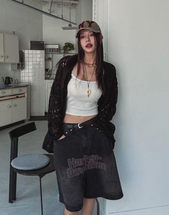 Harley Digital Printed Bermuda Denim Pants