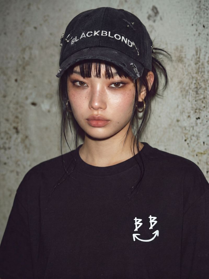BBD Ripped Piercing Custom Denim Cap (Black)