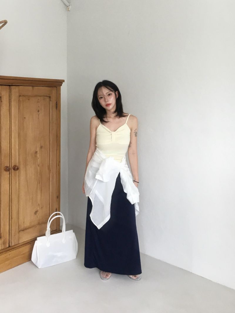 Salt line waist maxi skirt (4c)